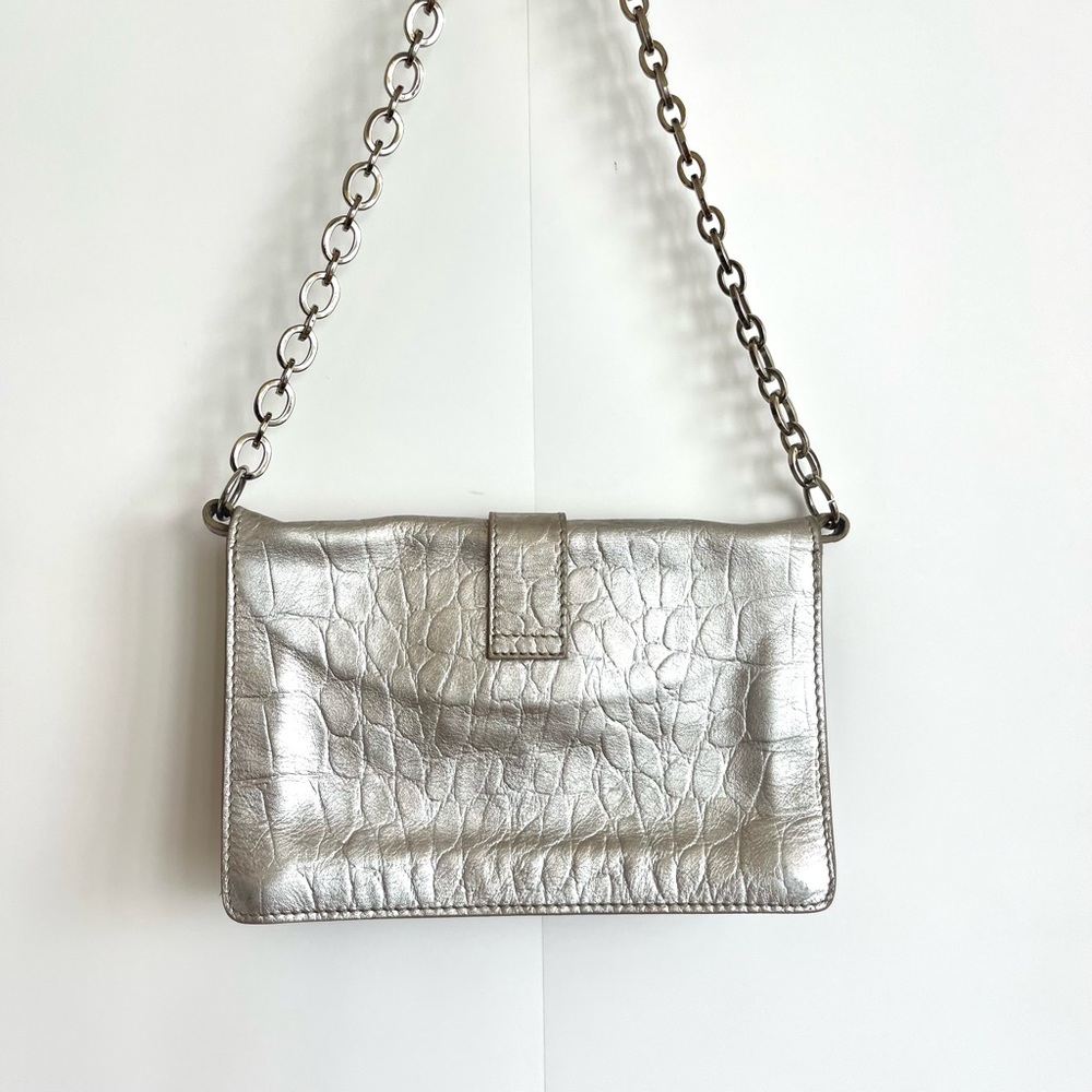 FURLA mini bag Authentic leather / shoulder bag gold Crocodile Pattern I… - Picture 8 of 16